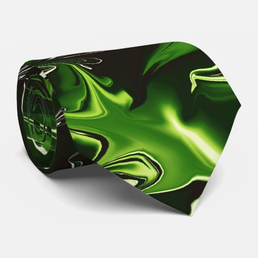 Cravate Green Flames (Roulé)