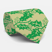 Cravate - Green Holly sur arrière - plan beige (Roulé)