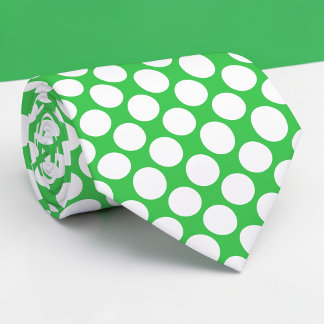 Cravate Green Jumbo Polka Dots Custom Necktie