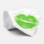 Cravate Green Lips - Irlandais Lipstick Blot St Patrick's  (Roulé)