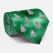 Cravate Green Metallic Moderne Vacances Élégantes (Roulé)