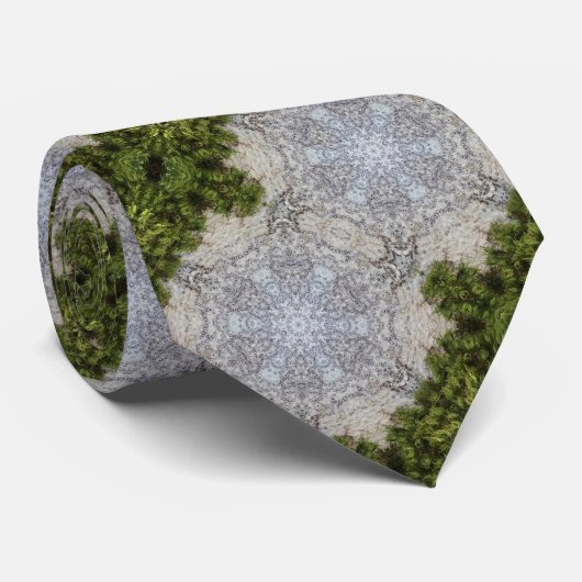 Cravate Green Moss & Earth Nature Art (Roulé)