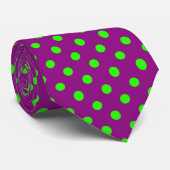 Cravate Green On Purple Pois Design Motif (Roulé)