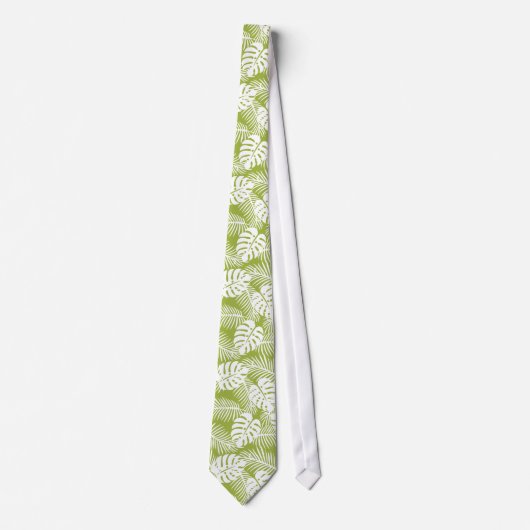 Cravate Green Palm Feuille Rainforest Motif (Devant)