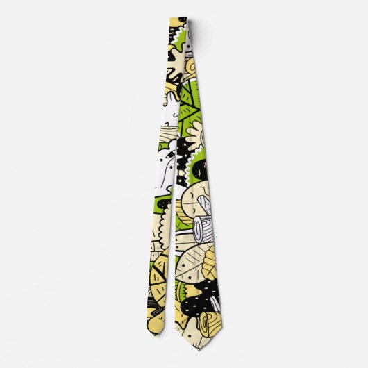 Cravate Green Psychedelic Kawaii Forest Leaf Funny Cool (Dos)