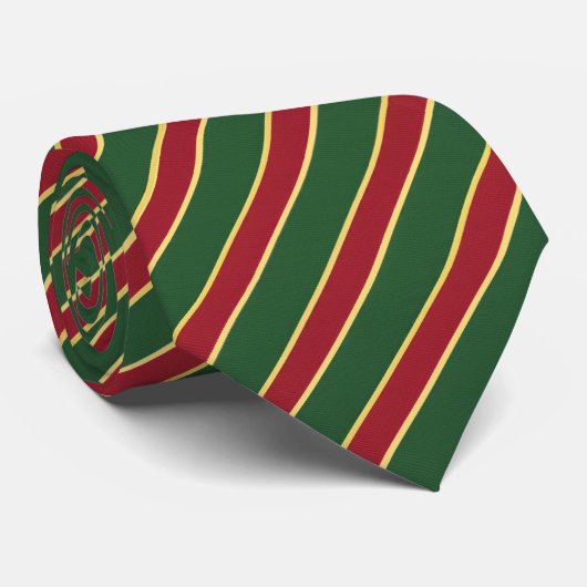 Cravate Green Red Yellow Multi-Stripe (Roulé)