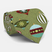 Cravate Green Retro Arbre de Noël Ornements (Roulé)