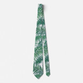 Cravate Green Tropical Palm Feuille (Devant)
