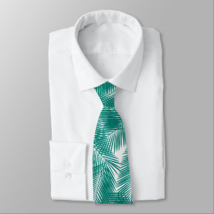 Cravate Green Tropical Palm Feuille Motif
