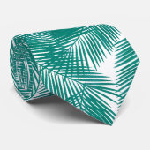 Cravate Green Tropical Palm Feuille Motif (Roulé)