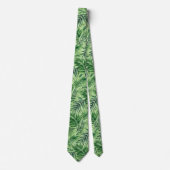 Cravate Green Tropical Palm & Monstera Feuille (Devant)