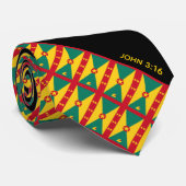 Cravate GRENADA Christian Scripture John 3:16 Black (Roulé)