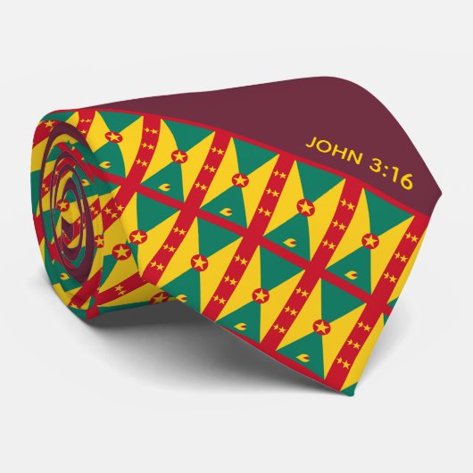 Cravate GRENADA Christian Scripture John 3:16 Burgundy (Roulé)