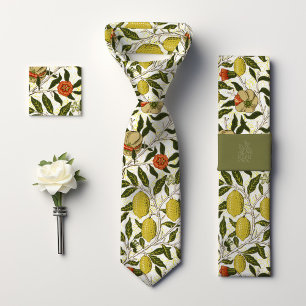 Cravate Grenades Citrons Fruits Jaunes William Morris
