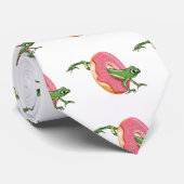 Cravate Grenouille à beignets glacé rose (Roulé)