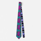 Cravate Grenouille rose chaude avec points noirs (Devant)