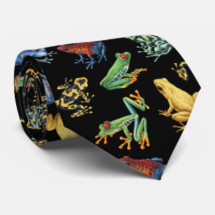 Cravate Grenouilles sur noir