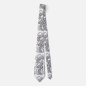 Cravate Grey and White Patterned Necktie (Devant)