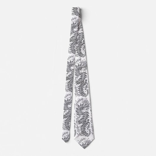 Cravate Grey and White Patterned Necktie (Dos)