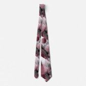 Cravate Grey, Bourgogne, blanc motif abstrait. (Dos)