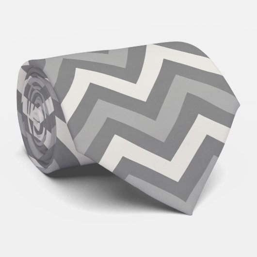 Cravate Grey Chevron (Roulé)