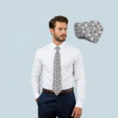 Cravate Grey Geo Star & Triangle Pattern Tie