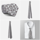 Cravate Grey Geo Star & Triangle Pattern Tie