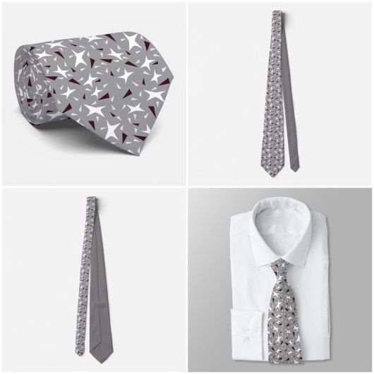 Cravate Grey Geo Star & Triangle Pattern Tie
