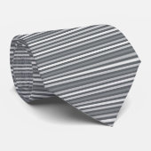 Cravate Grey Gray Color Stripes Necktie (Roulé)