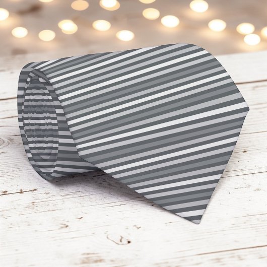 Cravate Grey Gray Color Stripes Necktie