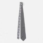 Cravate Grey Gray Floral Pattern Custom Necktie (Dos)