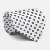 Cravate Grey on White Mini Polka Dots Necktie (Roulé)