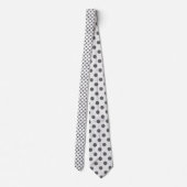 Cravate Grey on White Mini Polka Dots Necktie (Dos)