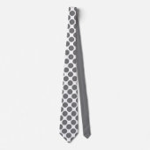 Cravate Grey Polka Dots on White Custom Necktie (Devant)