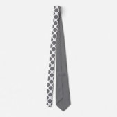 Cravate Grey Polka Dots on White Custom Necktie (Dos)
