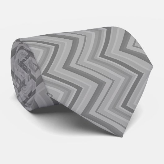 Cravate Grey stripes zigzag (Roulé)