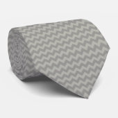 Cravate Grey Zigzag, Grey Chevron, Motif géométrique (Roulé)