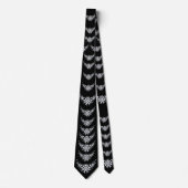 CRAVATE GRIFFINS ET FLEURS BLANCS EN NOIR (Devant)