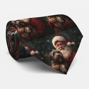 Cravate Griffon à poil dur Saint-Nicolas Noël