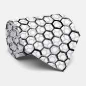 Cravate Grille de nid d'abeilles noir et blanc (Roulé)