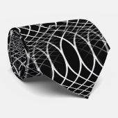 Cravate Grille géométrique noir et blanc + vos idées (Roulé)