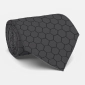 Cravate Grille Hexagonale Noir Noir (Roulé)