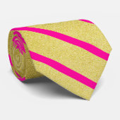 Cravate Grille rose et or chaud (Roulé)