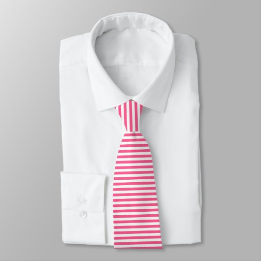 Cravate Grilles roses et blanches chaudes (Attaché)