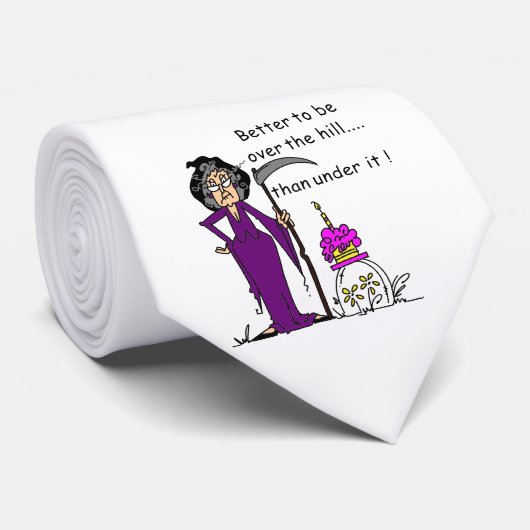 Cravate Grim Reaper Humour d'anniversaire (Roulé)