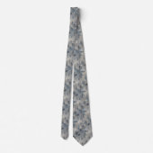 Cravate Gris Ardoise Bleu Abstrait Pinceaux Traits (Dos)