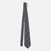 Cravate Gris ardoise lavande fuchsia Art moderne (Dos)