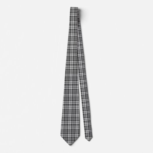 Cravate Gris Blackwatch Tartan Design Plaid (Devant)
