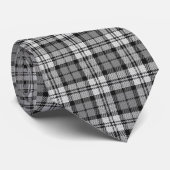 Cravate Gris Blackwatch Tartan Design Plaid (Roulé)