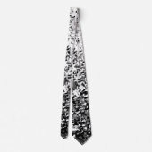 Cravate Gris Blanc Mélangé Avec Design Motif Noir (Dos)